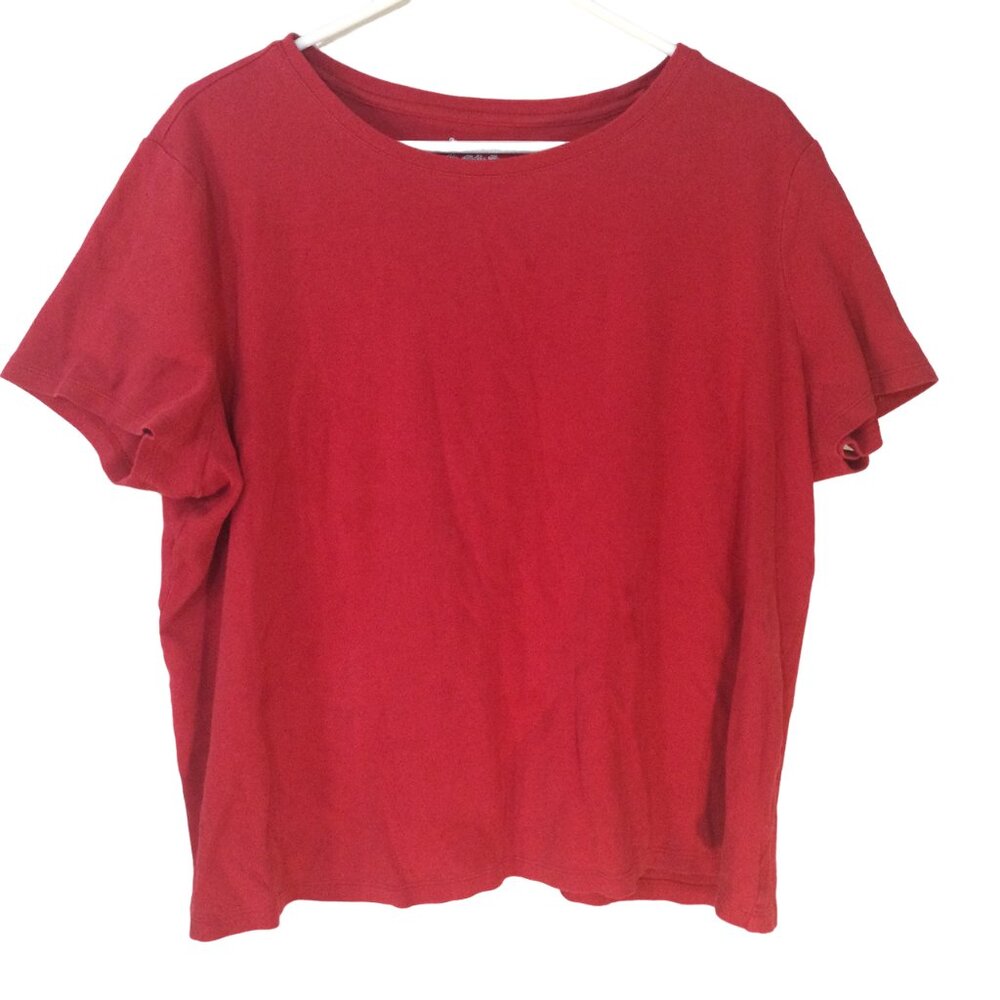 Studio Works Womens Short Sleeve Red Tee Shirt 2XL XXL